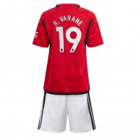 Manchester United Raphael Varane #19 Hjemme Trøje Børn 2023-24 Kortærmet (+ Korte bukser)